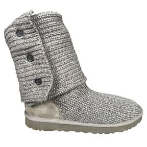 UGG Women’s Cardy Grey Knit Pull On Winter Boots Size US 10